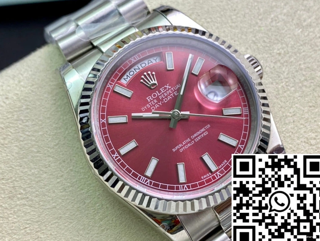 White Factory EW Date Day Rolex 18k Gold 118239 0313